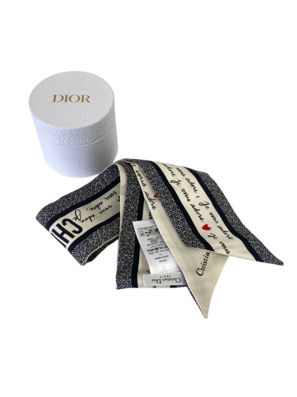 Dior Amour Mitzah Silk Scarf Black White - Picture 2 of 9